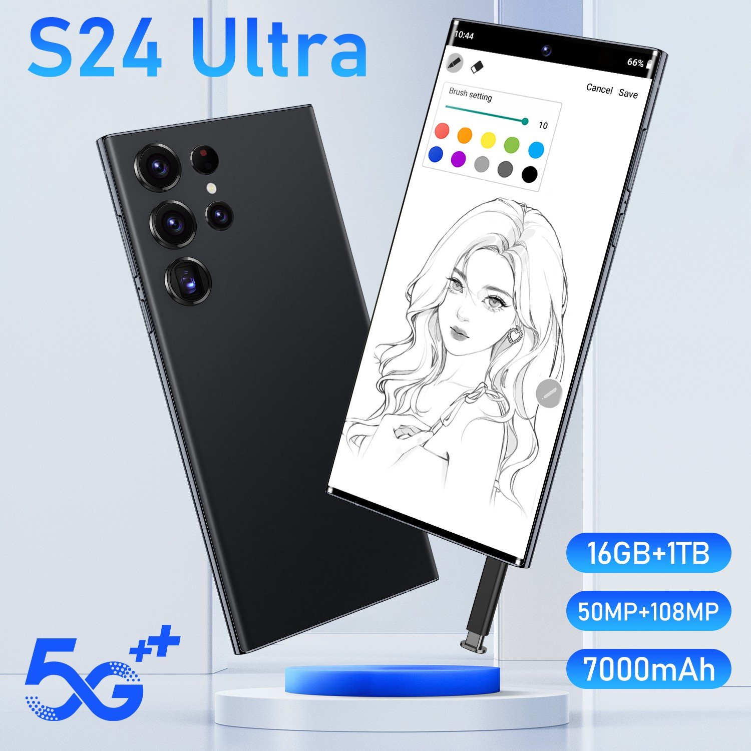 New Original Cellphone S24 Ultra 3g&4g 16gb+1tb 7.3inch Unlocked Dual Card Android 13.0 5g Smartphone Mobile Phones